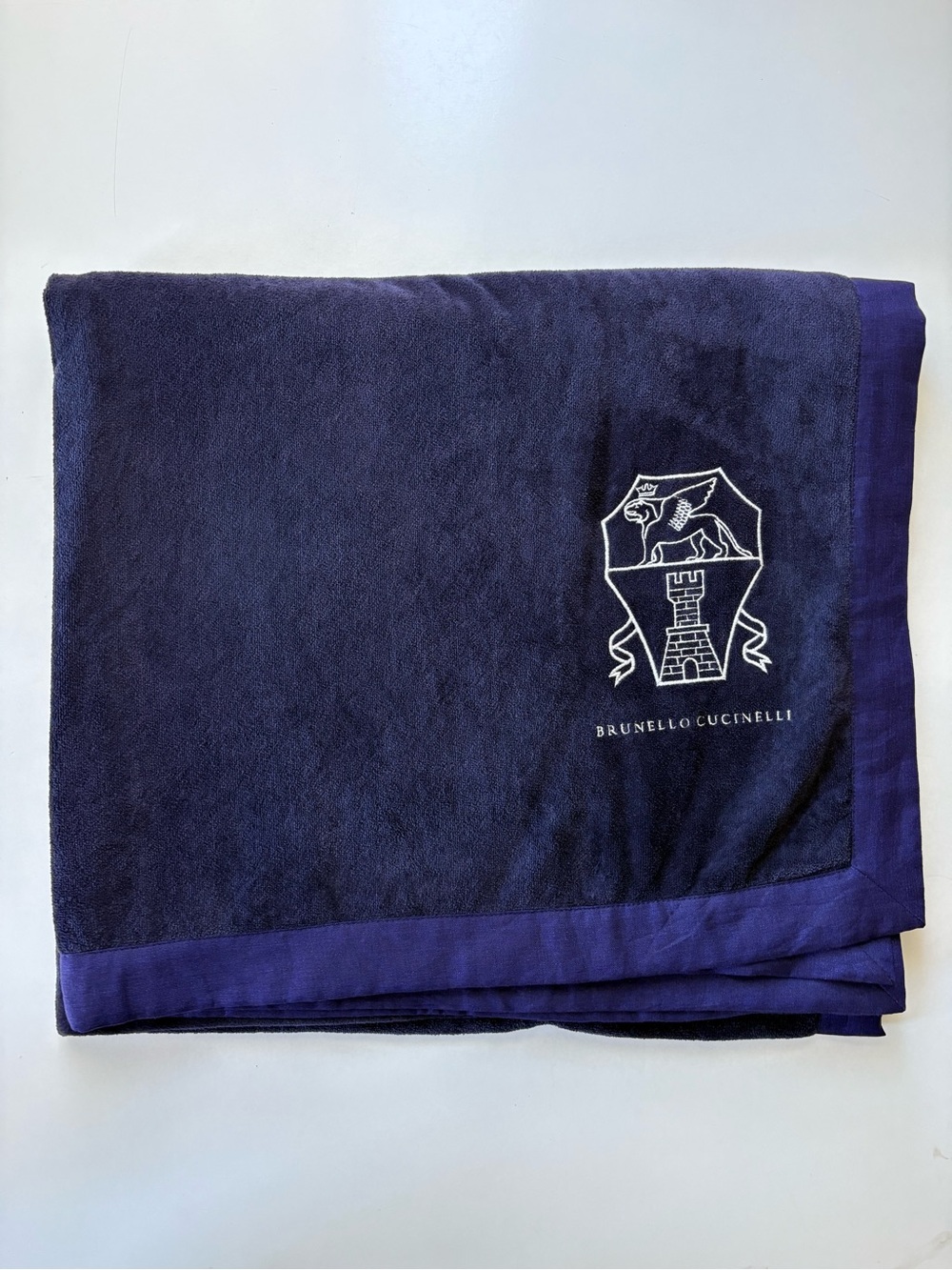 Brunello Cucinelli Navy Logo Towel